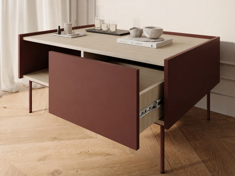 Couchtisch mit Stauraum Drevo Rot