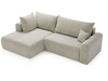 Ecksofa L-Form mit Schlaffunktion und Bettkasten Savana Bis Hellbeige