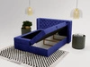 Boxspringbett mit Bettkasten 120x200 Lion Dunkelblau