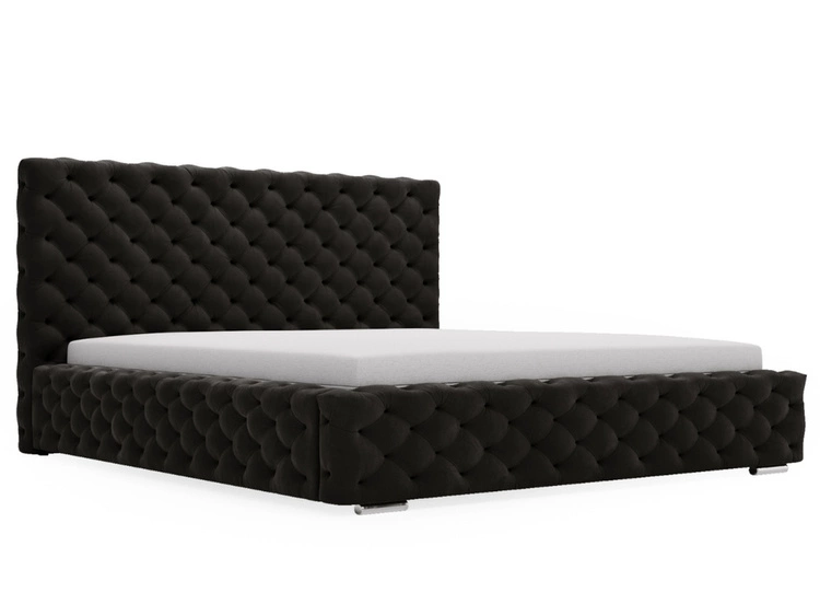 Polsterbett mit Bettkasten und Lattenrost 140x200 Astra Schwarz