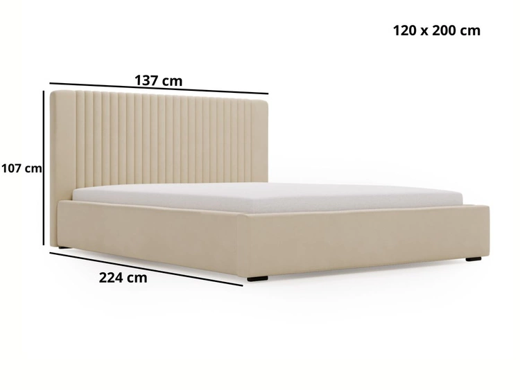 Polsterbett mit Bettkasten und Lattenrost 120x200 Malmo Braun