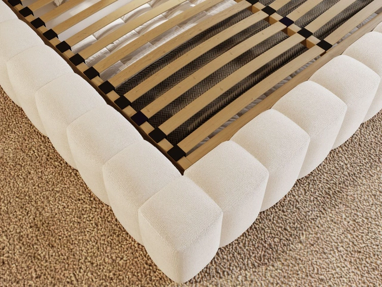 Polsterbett mit Bettkasten und Lattenrost 180x200 Rotto Creme