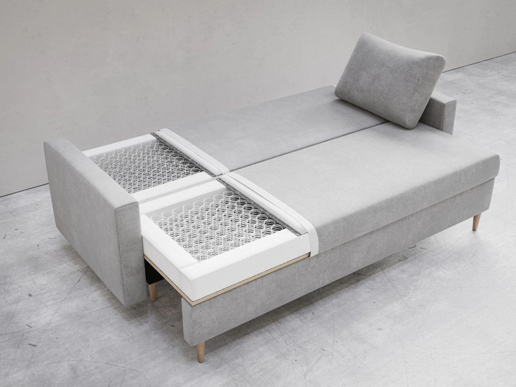 Schlafsofa mit Bettfunktion und Bettkasten Castelo Grau