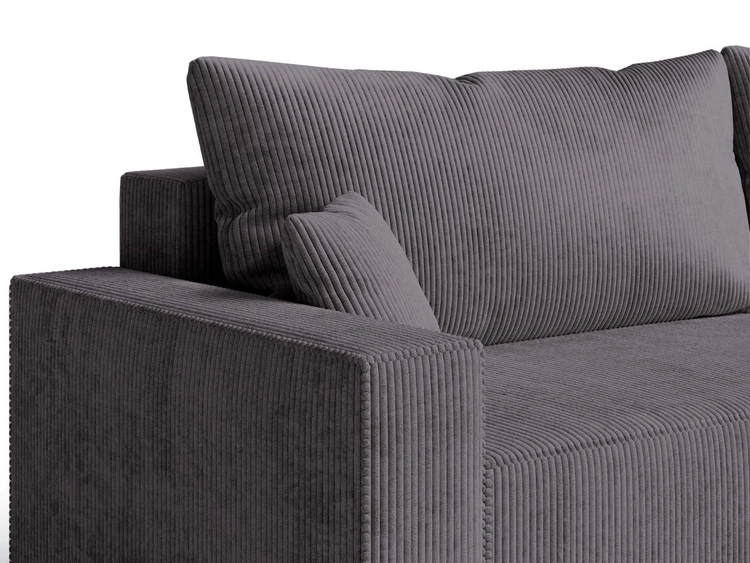 Ecksofa L-Form mit Schlaffunktion und Bettkasten Nivo Graphit
