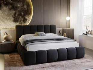 Polsterbett mit Bettkasten und Lattenrost 200x200 Cloud Anthrazit