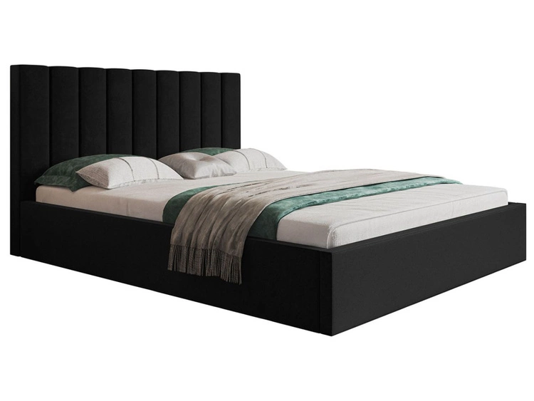 Polsterbett mit Bettkasten und Lattenrost 180x200 Sesto Schwarz