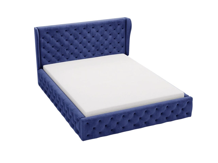 Polsterbett mit Bettkasten und Lattenrost 120x200 Kingston Dunkelblau