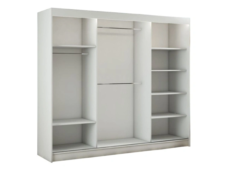 Schiebetürenschrank mit Lamellen 250 cm Loreto Schwarz
