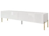 TV-Lowboard mit Türen auf Goldenen Metallbeinen 175 cm Sorelle Weiß Hochglanz