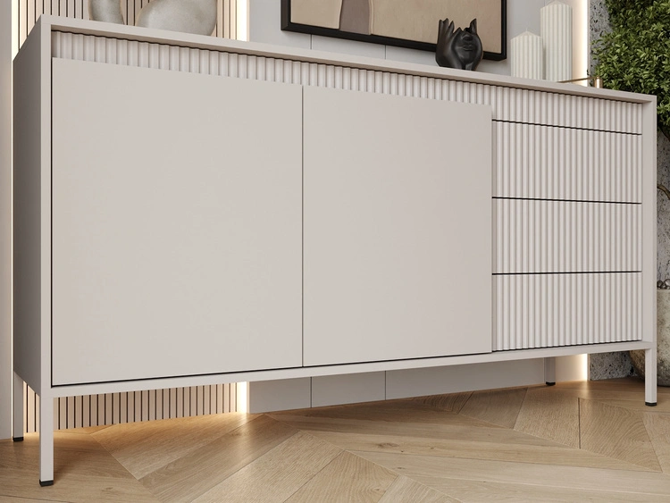 Kommode mit Türen und Schubladen 153 cm Sorano Beige