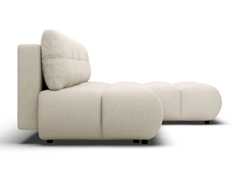 Ecksofa mit Schlaffunktion und Bettkasten Rechts Milet Creme