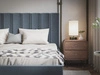 Polsterbett mit Lattenrost 140x200 Snazi Dunkelblau