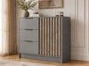 Kommode mit Türe und Schubladen 105 cm Macron Grau Artisan Eiche