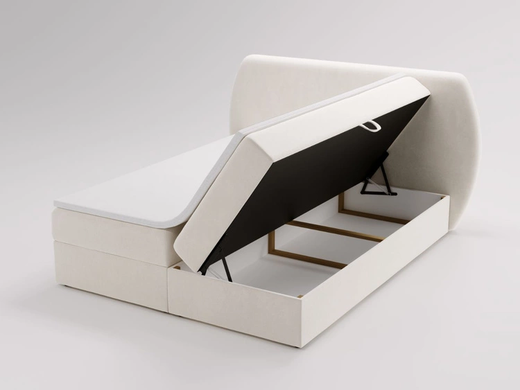 Boxspringbett mit Bettkasten 160x200 Bogota Creme