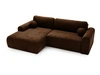 Ecksofa L-Form mit Schlaffunktion und Bettkasten Savana Links Braun