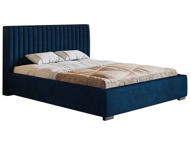 Polsterbett mit Bettkasten und Lattenrost 140x200 Toscania Dunkelblau