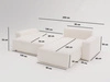 Ecksofa L-Form Rechts mit Schlaffunktion und Bettkasten Tazones Creme