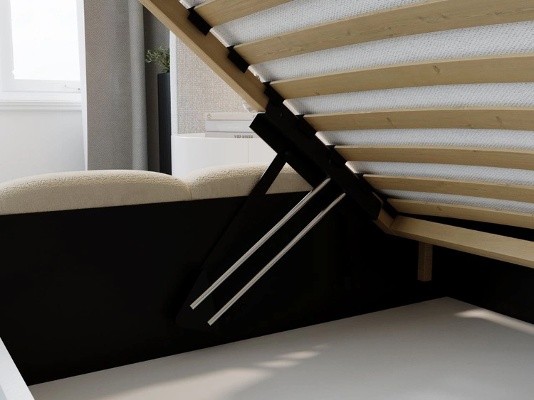 Polsterbett mit Bettkasten und Lattenrost 140x200 Modo Beige
