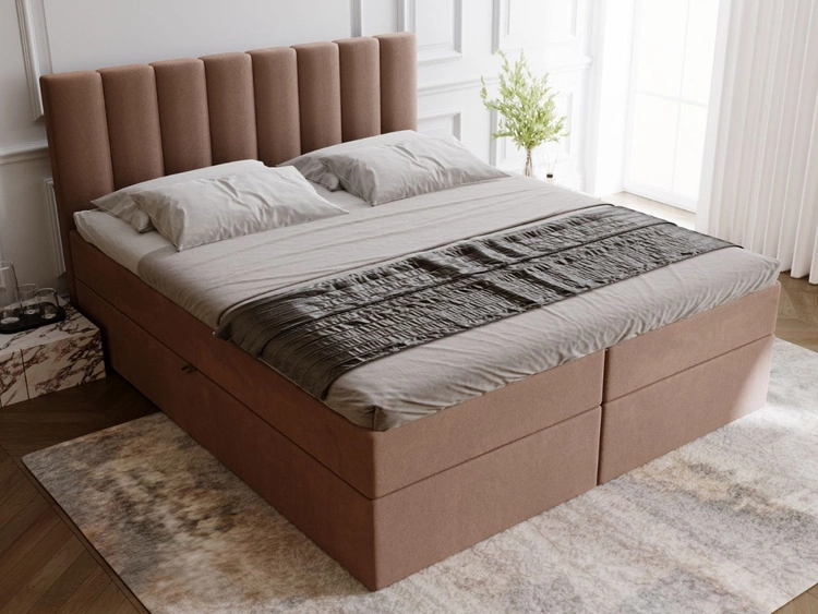 Boxspringbett mit Bettkasten 180x200 Mocca Braun