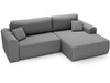 Ecksofa mit Schlaffunktion und Bettkasten Belvio rechts Dunkelgrau