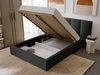 Polsterbett mit Bettkasten und Lattenrost 160x200 Lizbona Schwarz