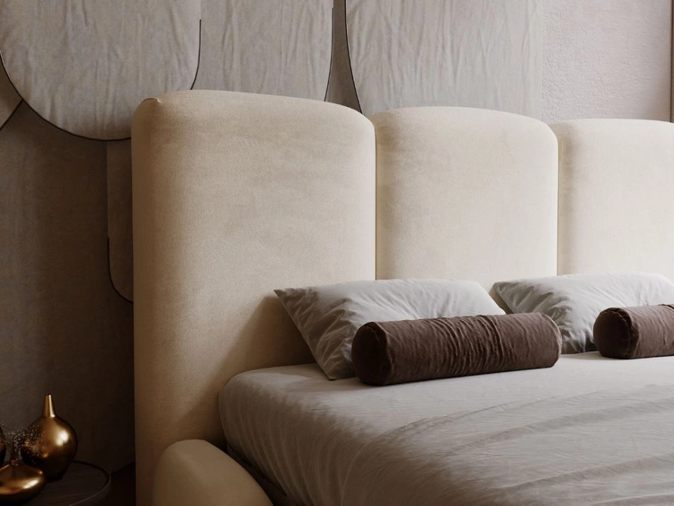 Polsterbett mit Bettkasten und Lattenrost 160x200 Bubble Beige