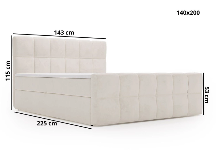 Boxspringbett mit Bettkasten 140x200 Alicante Schwarz