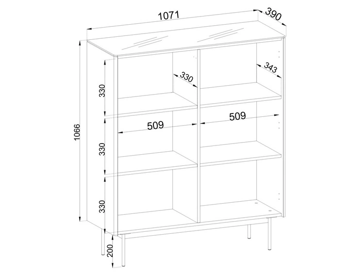Standvitrine mit einer Glastür, LED-Beleuchtung für das Wohnzimmer Auroé Kaschmir