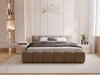 Polsterbett mit Bettkasten und Lattenrost 120x200 Cloud Low Bouclé-Stoff Braun