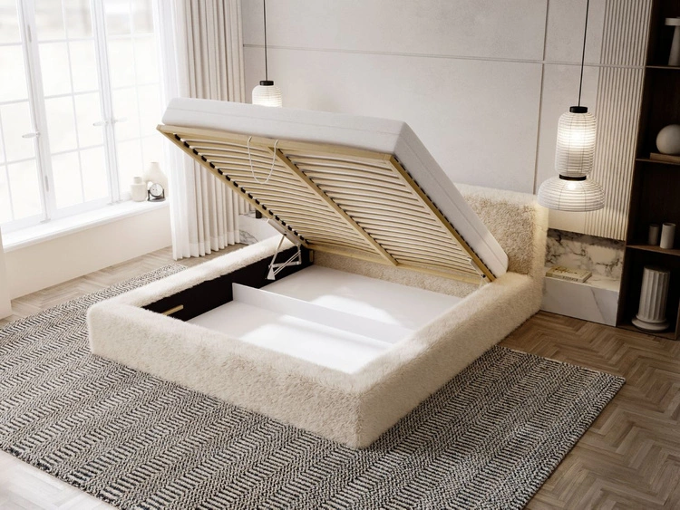 Polsterbett mit Bettkasten und Lattenrost 180x200 Enjoy Schwarz