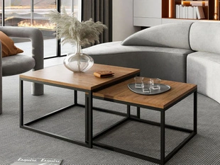 Couchtisch auf schwarzem Gestell Asumi Eiche Stirling 36x42