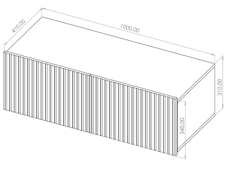 TV-Lowboard mit Türen 100 cm Kioto Schwarz matt