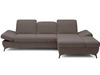 Ecksofa L-Form Rechts mit Schlaffunktion und Bettkasten Hannover Dunkelbraun