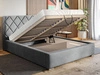 Polsterbett mit Bettkasten und Lattenrost 140x200 Taranto Dunkelblau