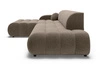 Ecksofa L-Form mit Schlaffunktion und Bettkasten Lisso Links Braun