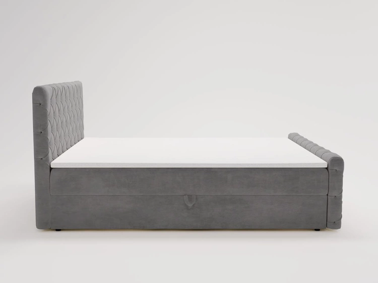 Boxspringbett mit Bettkasten 140x200 Lunaris Grau