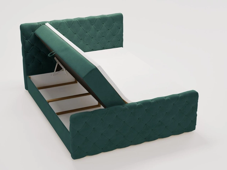 Boxspringbett mit Bettkasten 180x200 Lunaris Grün