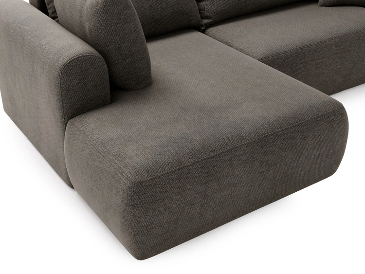 Ecksofa L-Form mit Schlaffunktion und Bettkasten Savana Bis Grau