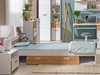 Einzelbett mit Schublade für ein Jugendzimmer Lindo Weiß, Nash Eiche