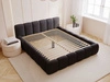 Polsterbett ohne Bettkasten mit Lattenrost 120x200 Cloud Low aus Bouclé-Stoff Schwarz