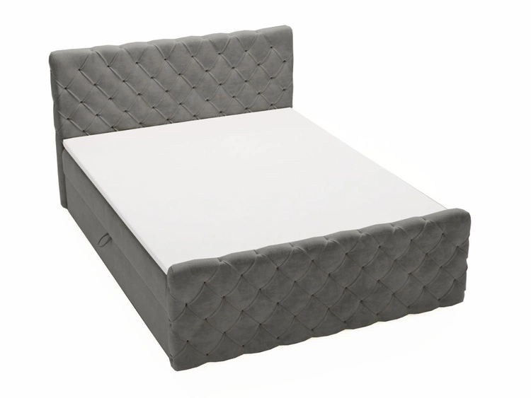 Boxspringbett mit Bettkasten 140x200 Lunaris Dunkelgrau