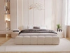Polsterbett mit Bettkasten und Lattenrost 160x200 Cloud Low Bouclé-Stoff Beige