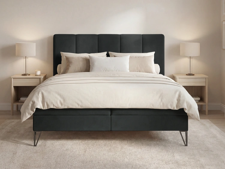 Boxspringbett mit Bettkasten 140x200 Vendi Schwarz