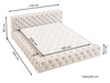 Polsterbett mit Bettkasten und Lattenrost 140x200 Palini Hellgrau