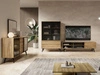 Vitrinenschrank Soil Barock Eiche, Schwarz