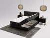 Boxspringbett mit Bettkasten 160x200 Forte Schwarz