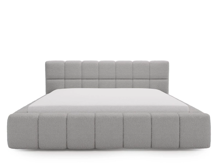 Polsterbett mit Bettkasten und Lattenrost 140x200 Alicante Boucle Grau