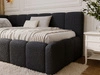 Jugendbett Einzelbett mit Bettkasten und Lattenrost 90x200 Cloud One Schwarz Bouclé-Stoff 