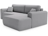 Ecksofa mit Schlaffunktion und Bettkasten Belvio rechts Hellgrau