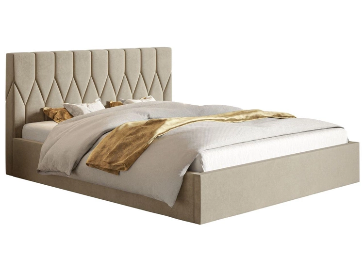 Polsterbett mit Bettkasten und Lattenrost 180x200 Gaja Beige